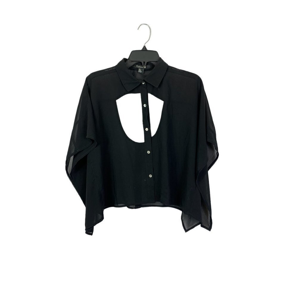 Forever 21 Women's Shear See-Thru Blouse